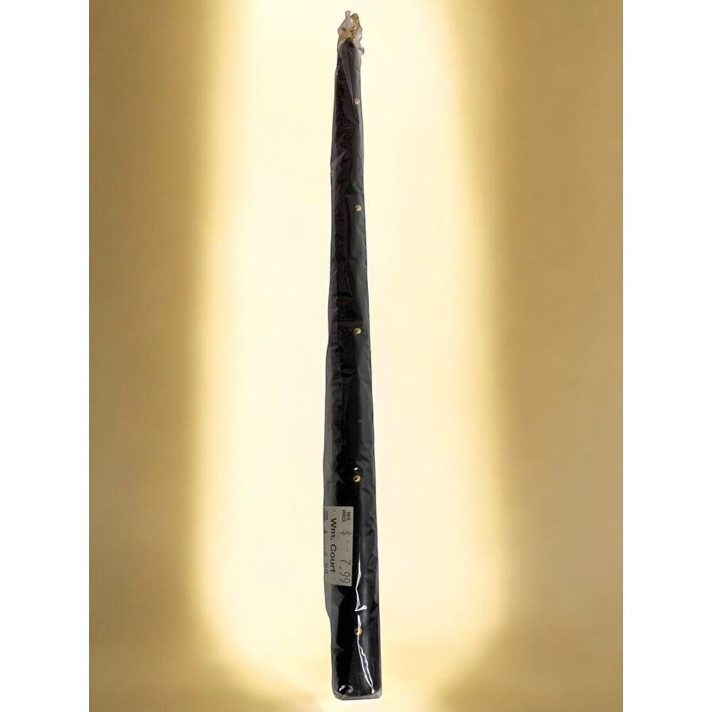 Kaos New Black Gold Beaded Taper Candle Unscented Elegant 12.5 Inch
